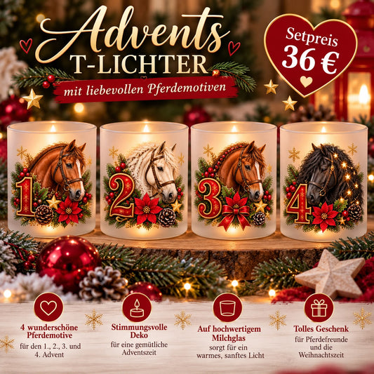 Adventsgläser Pferdemotiv